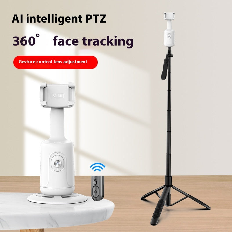 Gimbal intelligente a 360° con tracciamento facciale AI: supporto automatico per cellulare senza app, ideale per vlog, streaming live e video 