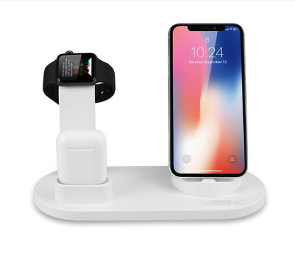 Stazione di ricarica rapida 4 in 1 | Dock per iPhone, AirPods e Smartwatch con ricarica wireless da 10 W