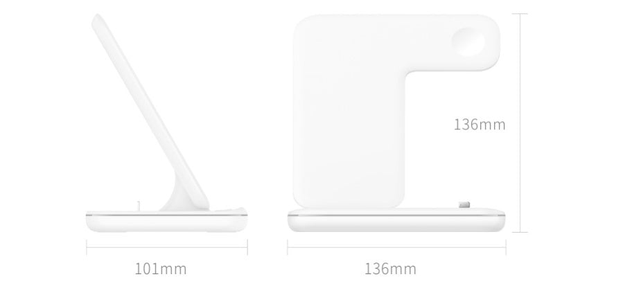 Caricabatterie wireless 3 in 1 per cellulare, smartwatch e cuffie | Supporto di ricarica rapida con luce intelligente - Compatibile con Apple e Android