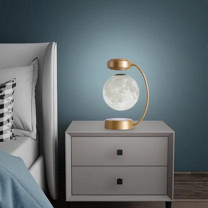 Lampada levitante a LED a forma di luna 3D – Luce notturna magnetica galleggiante e rotante | Decorazione moderna per casa, ufficio e librerie