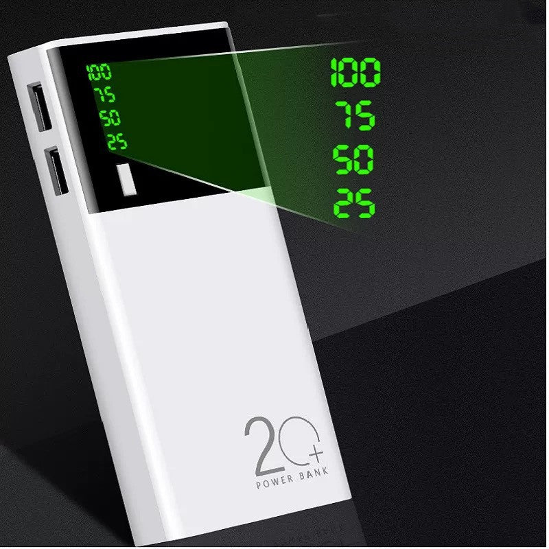 Power bank ad alta capacità da 20000 mAh | Caricabatterie portatile veloce con batteria 18650 e design compatto