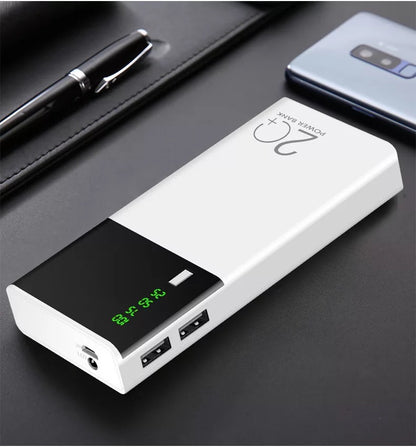 Power bank ad alta capacità da 20000 mAh | Caricabatterie portatile veloce con batteria 18650 e design compatto