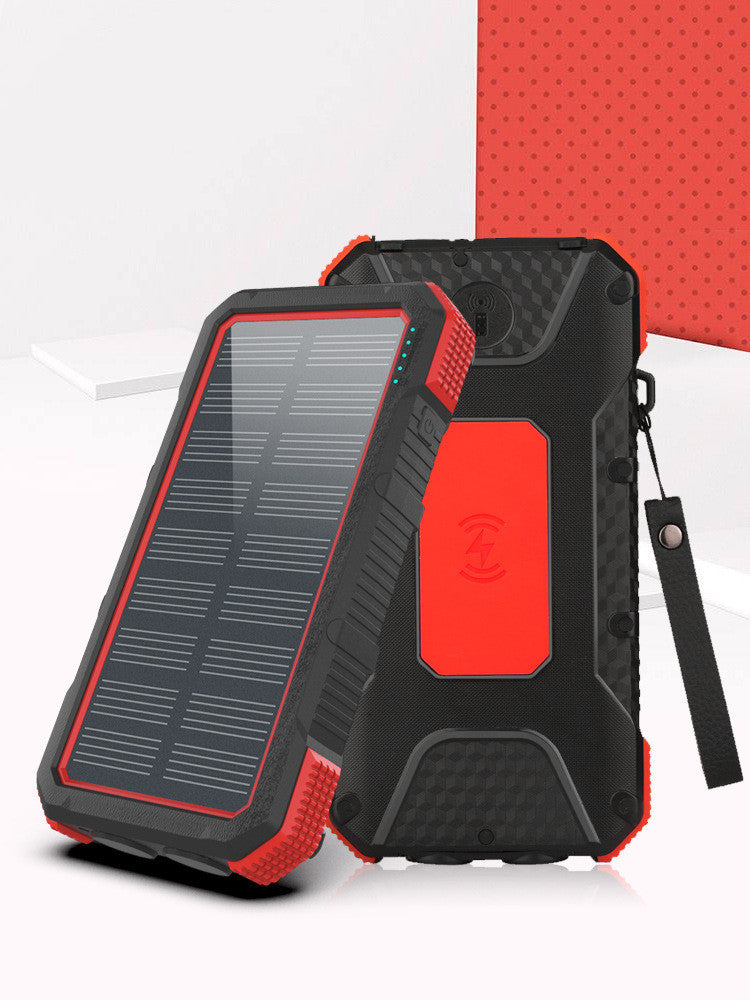 Power Bank solare con bussola e ricarica rapida | 20.000–26.800 mAh | Batteria esterna ad alta resistenza per campeggio ed emergenze
