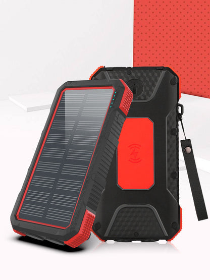 Power Bank solare con bussola e ricarica rapida | 20.000–26.800 mAh | Batteria esterna ad alta resistenza per campeggio ed emergenze