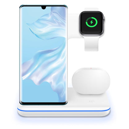 Caricabatterie wireless 3 in 1 per cellulare, smartwatch e cuffie | Supporto di ricarica rapida con luce intelligente - Compatibile con Apple e Android