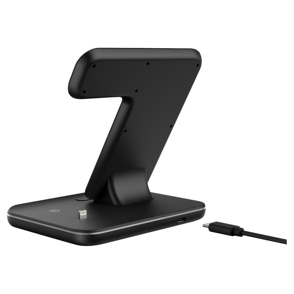 Caricabatterie wireless 3 in 1 per cellulare, smartwatch e cuffie | Supporto di ricarica rapida con luce intelligente - Compatibile con Apple e Android