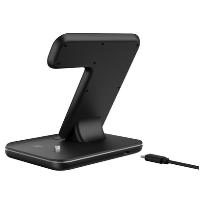 Caricabatterie wireless 3 in 1 per cellulare, smartwatch e cuffie | Supporto di ricarica rapida con luce intelligente - Compatibile con Apple e Android