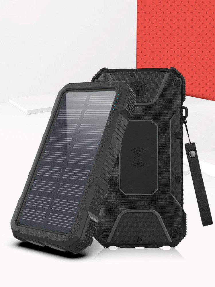 Power Bank solare con bussola e ricarica rapida | 20.000–26.800 mAh | Batteria esterna ad alta resistenza per campeggio ed emergenze