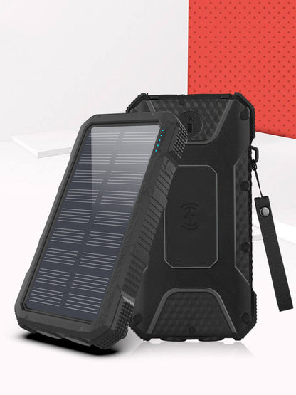 Power Bank solare con bussola e ricarica rapida | 20.000–26.800 mAh | Batteria esterna ad alta resistenza per campeggio ed emergenze