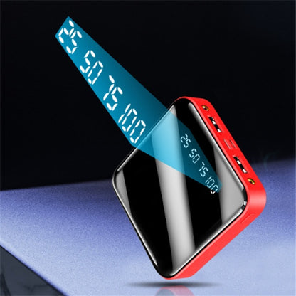 Mini Power Bank da 20.000 mAh con display digitale a specchio | Caricabatterie USB portatile compatto con più uscite