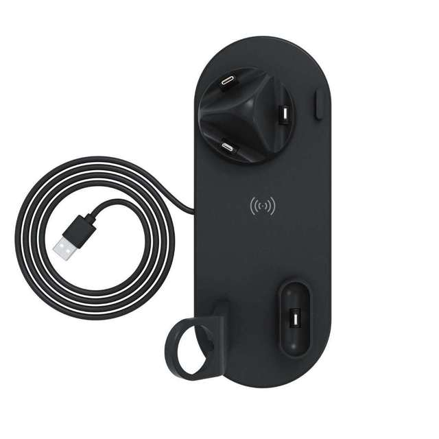 Stazione di ricarica rapida 4 in 1 | Dock per iPhone, AirPods e Smartwatch con ricarica wireless da 10 W