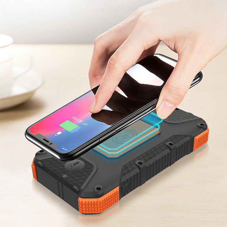 Power Bank solare con bussola e ricarica rapida | 20.000–26.800 mAh | Batteria esterna ad alta resistenza per campeggio ed emergenze