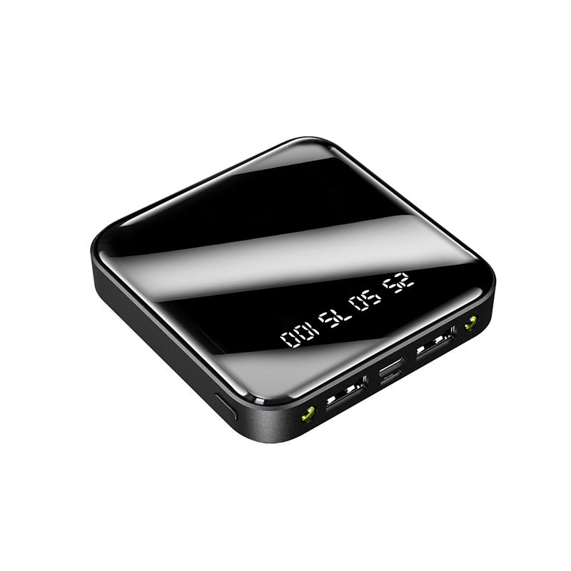 Mini Power Bank da 20.000 mAh con display digitale a specchio | Caricabatterie USB portatile compatto con più uscite