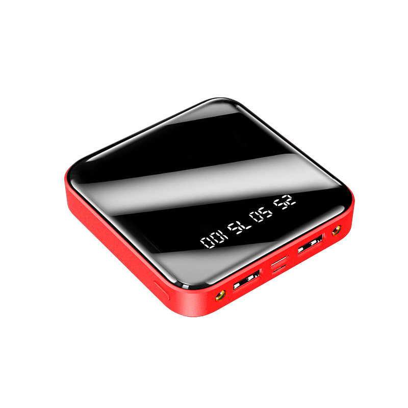 Mini Power Bank da 20.000 mAh con display digitale a specchio | Caricabatterie USB portatile compatto con più uscite
