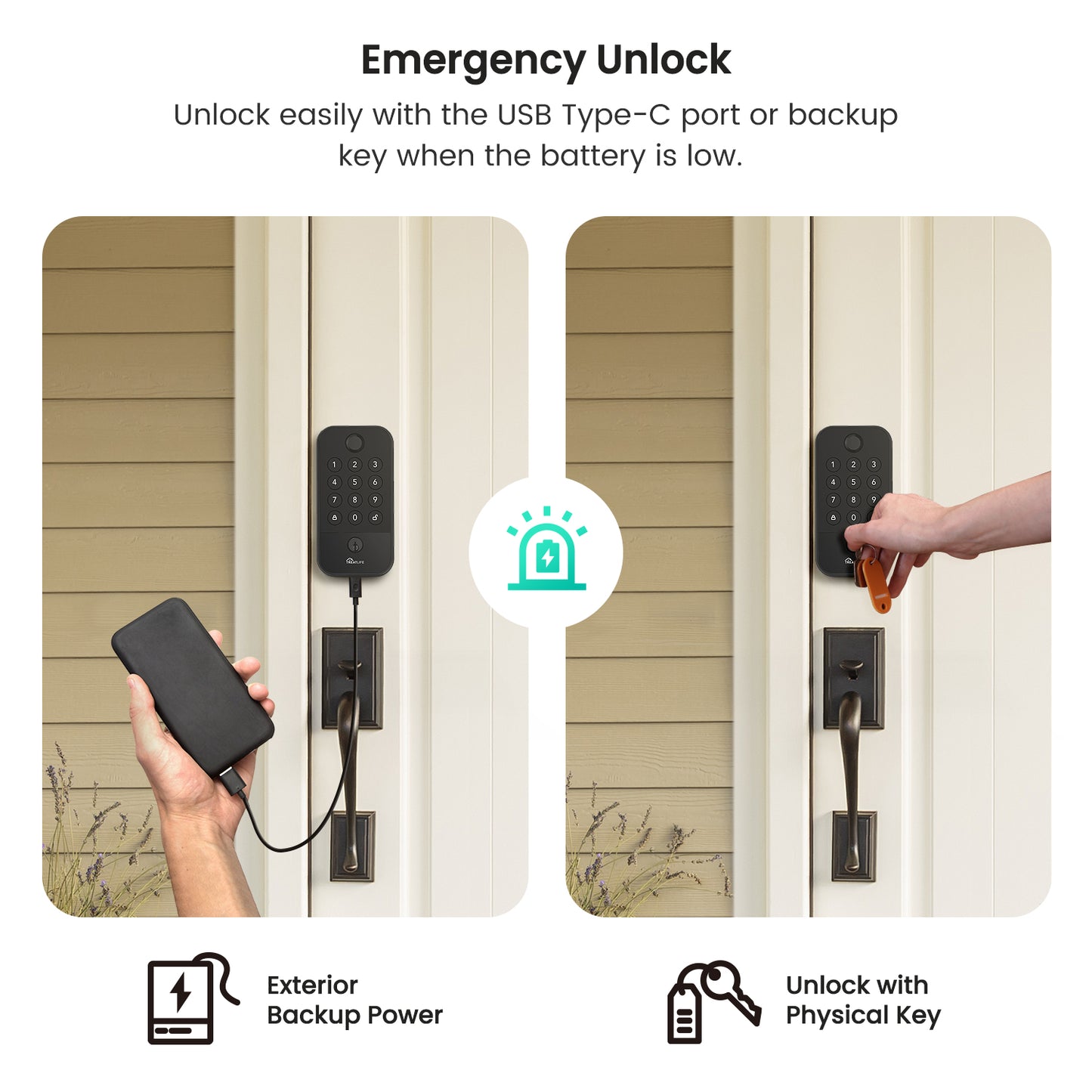 Serratura intelligente Wi-Fi + Bluetooth con impronta digitale, tastiera e app | Blocco automatico, accesso 5 in 1, compatibile con Alexa/Google