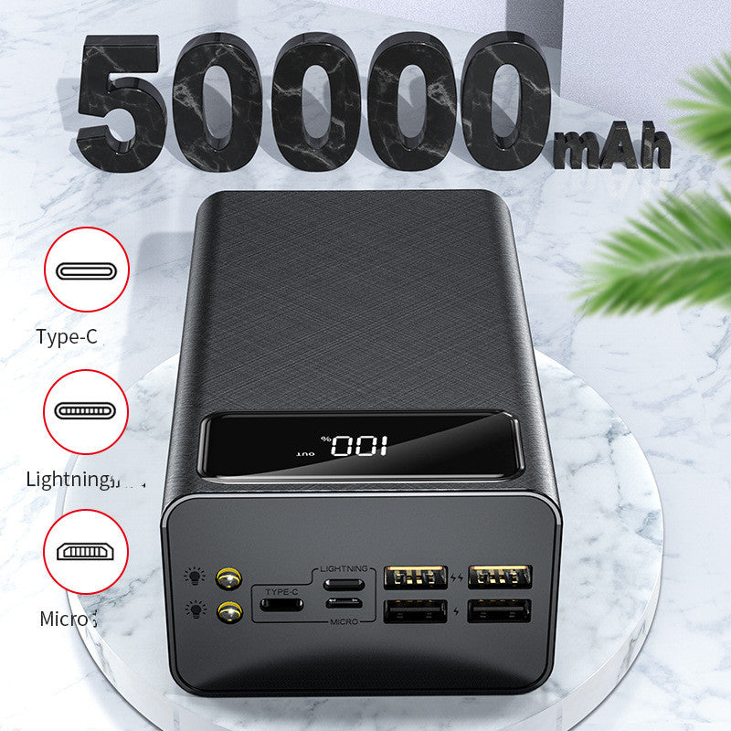 Power Bank da 50.000 mAh con display digitale | Batteria esterna ad alta capacità e ricarica rapida – Ultra potente