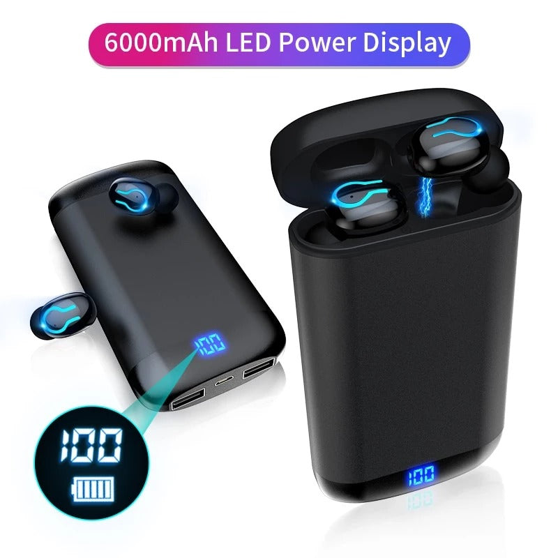 Cuffie Bluetooth HBQ-Q66 TWS: associazione automatica, suono HiFi, Bluetooth 5.0, cancellazione del rumore CVC6.0 e custodia di ricarica da 6000 mAh