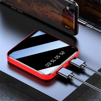 Mini Power Bank da 20.000 mAh con display digitale a specchio | Caricabatterie USB portatile compatto con più uscite