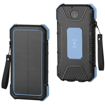 Power Bank solare con bussola e ricarica rapida | 20.000–26.800 mAh | Batteria esterna ad alta resistenza per campeggio ed emergenze