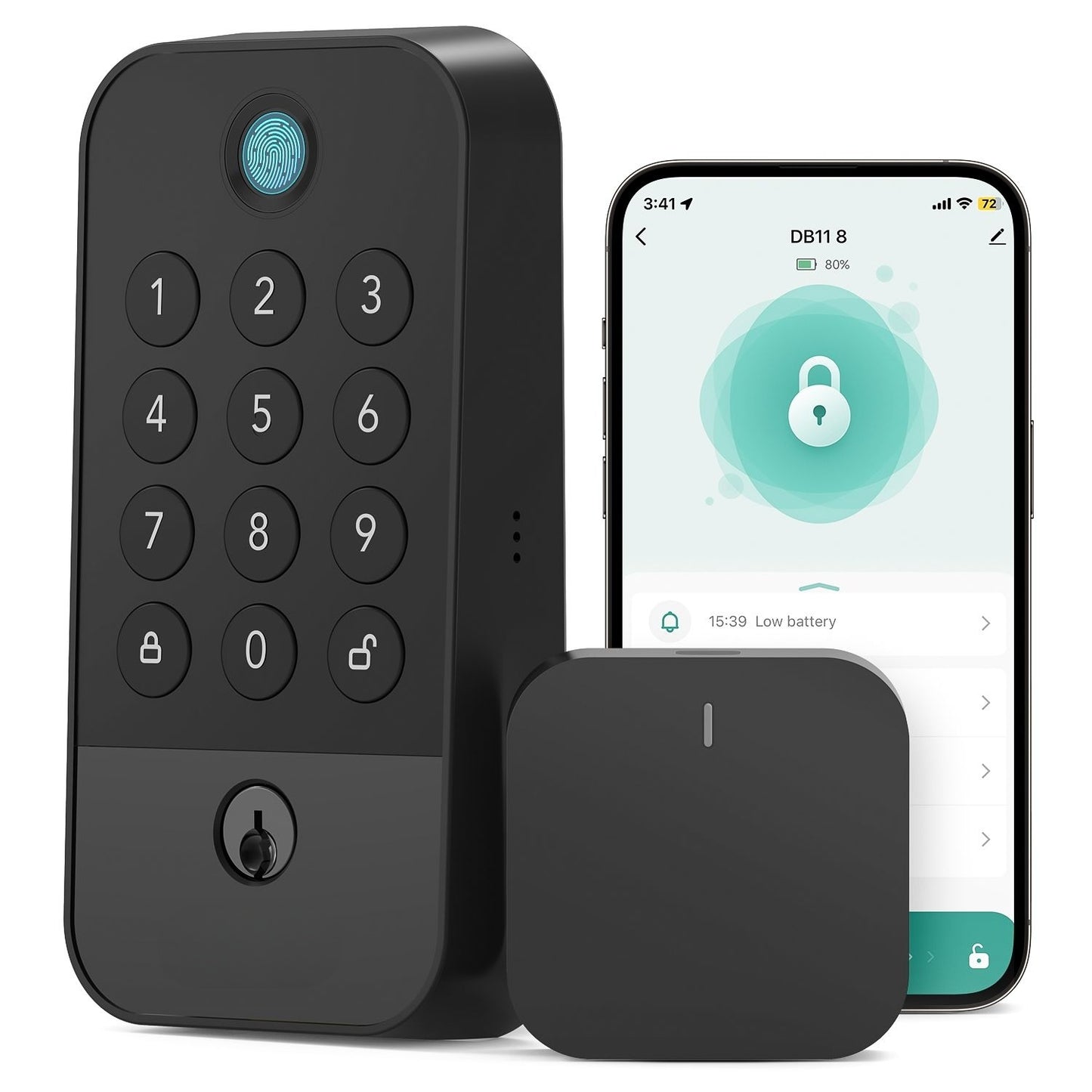Serratura intelligente Wi-Fi + Bluetooth con impronta digitale, tastiera e app | Blocco automatico, accesso 5 in 1, compatibile con Alexa/Google