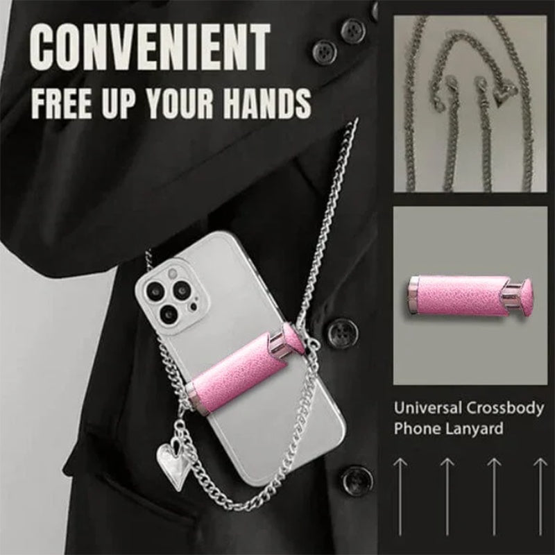 Tracolla universale per telefono con catena – Clip posteriore staccabile, regolabile ed elegante