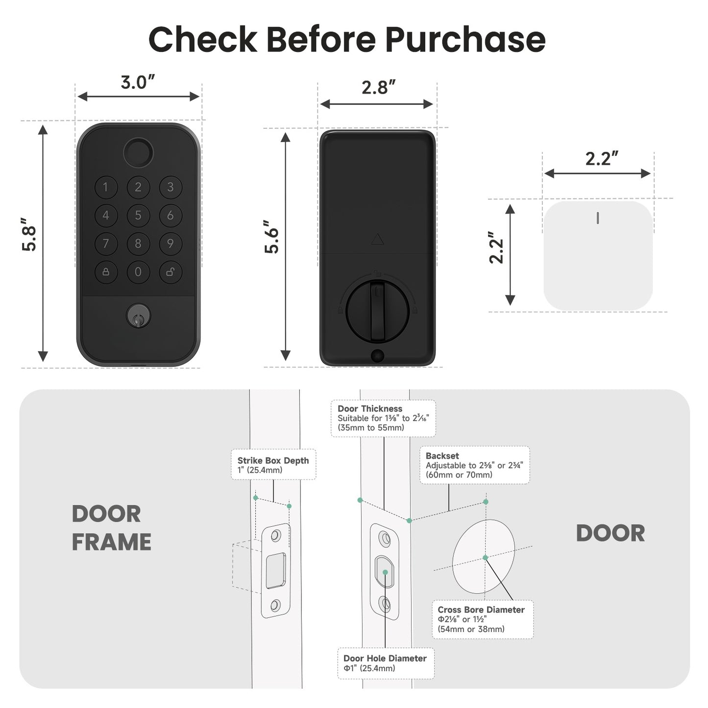 Serratura intelligente Wi-Fi + Bluetooth con impronta digitale, tastiera e app | Blocco automatico, accesso 5 in 1, compatibile con Alexa/Google