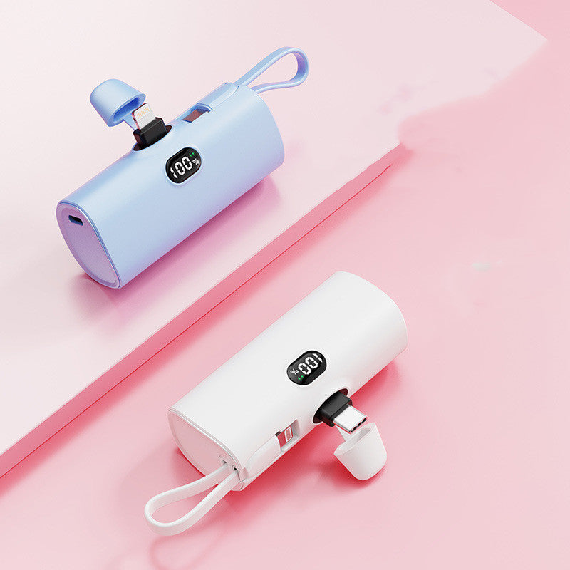 Mini Power Bank a capsula con display digitale | Batteria portatile con spina integrata e ricarica rapida – Ultra compatta