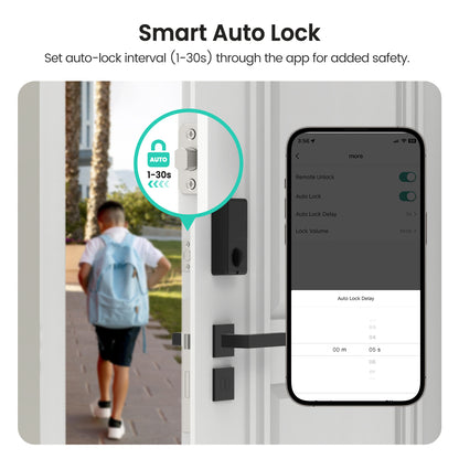 Serratura intelligente Wi-Fi + Bluetooth con impronta digitale, tastiera e app | Blocco automatico, accesso 5 in 1, compatibile con Alexa/Google