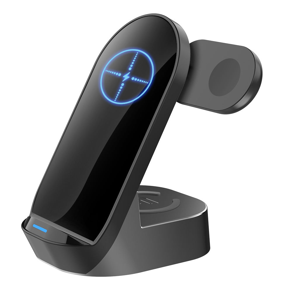 Caricabatterie wireless pieghevole 3 in 1 da 15 W | Supporto verticale per telefono, orologio e cuffie | Ricarica rapida USB-C