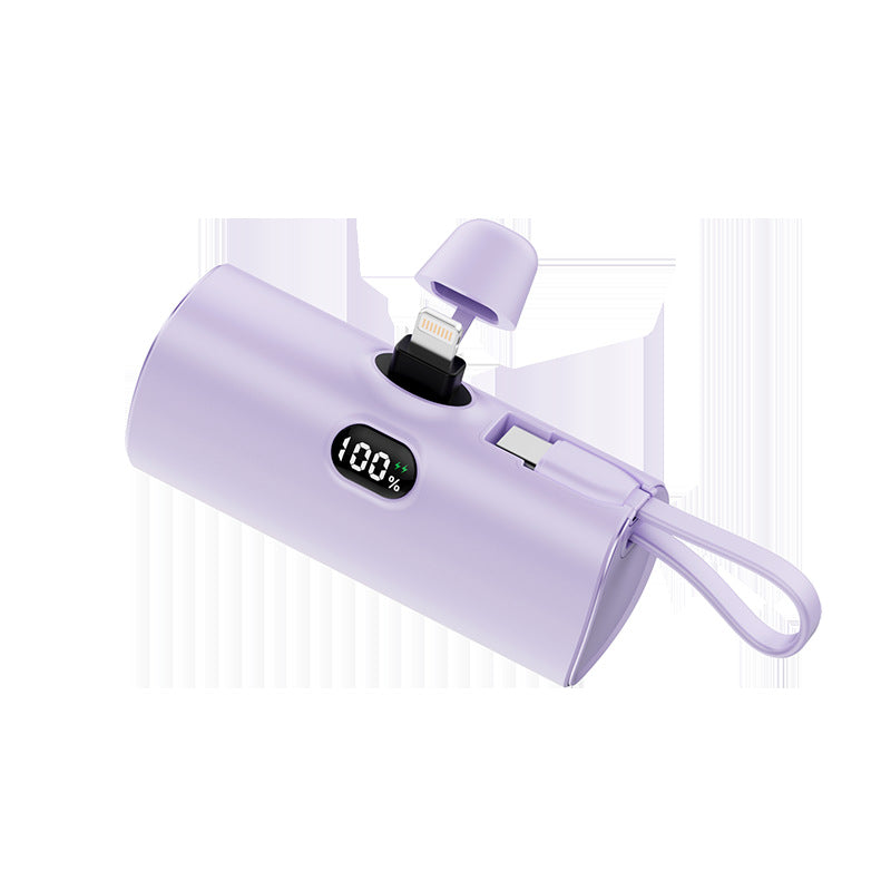Mini Power Bank a capsula con display digitale | Batteria portatile con spina integrata e ricarica rapida – Ultra compatta