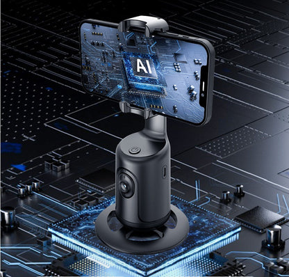 Gimbal intelligente a 360° con tracciamento facciale AI: supporto automatico per cellulare senza app, ideale per vlog, streaming live e video 